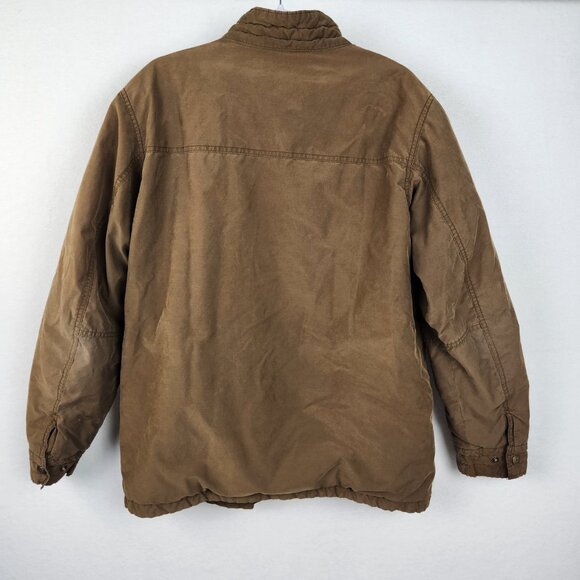 Columbia Mens Mid Weight Flannel and Nylon Lined Coat Size Large Brown - Picture 2 of 15